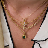 EMERALD BEZEL NECKLACE