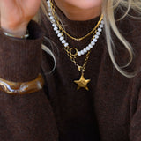 WHITE MOCHA GEMSTONE NECKLACE