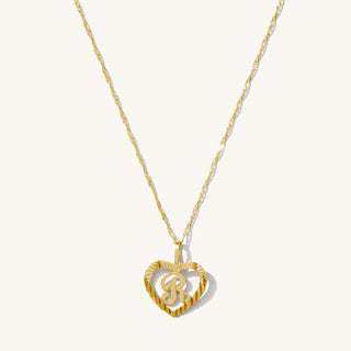 14K CORAZON INITIAL NECKLACE