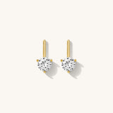 ROUND DIAMOND BAR EARRINGS