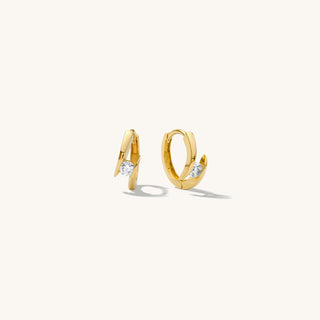 14K SOLITAIRE TWIST EARRING