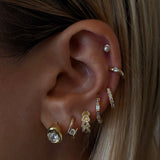 14K CLUSTER BAGUETTE EARRING