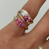 14K BIRTHSTONE DOUBLE PEAR PINKY RING