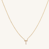 14K MINI DIAMOND INITIAL NECKLACE