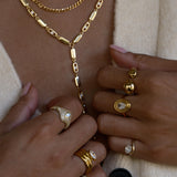 SOLITAIRE WAVE PINKY RING