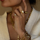 SOLITAIRE WAVE PINKY RING