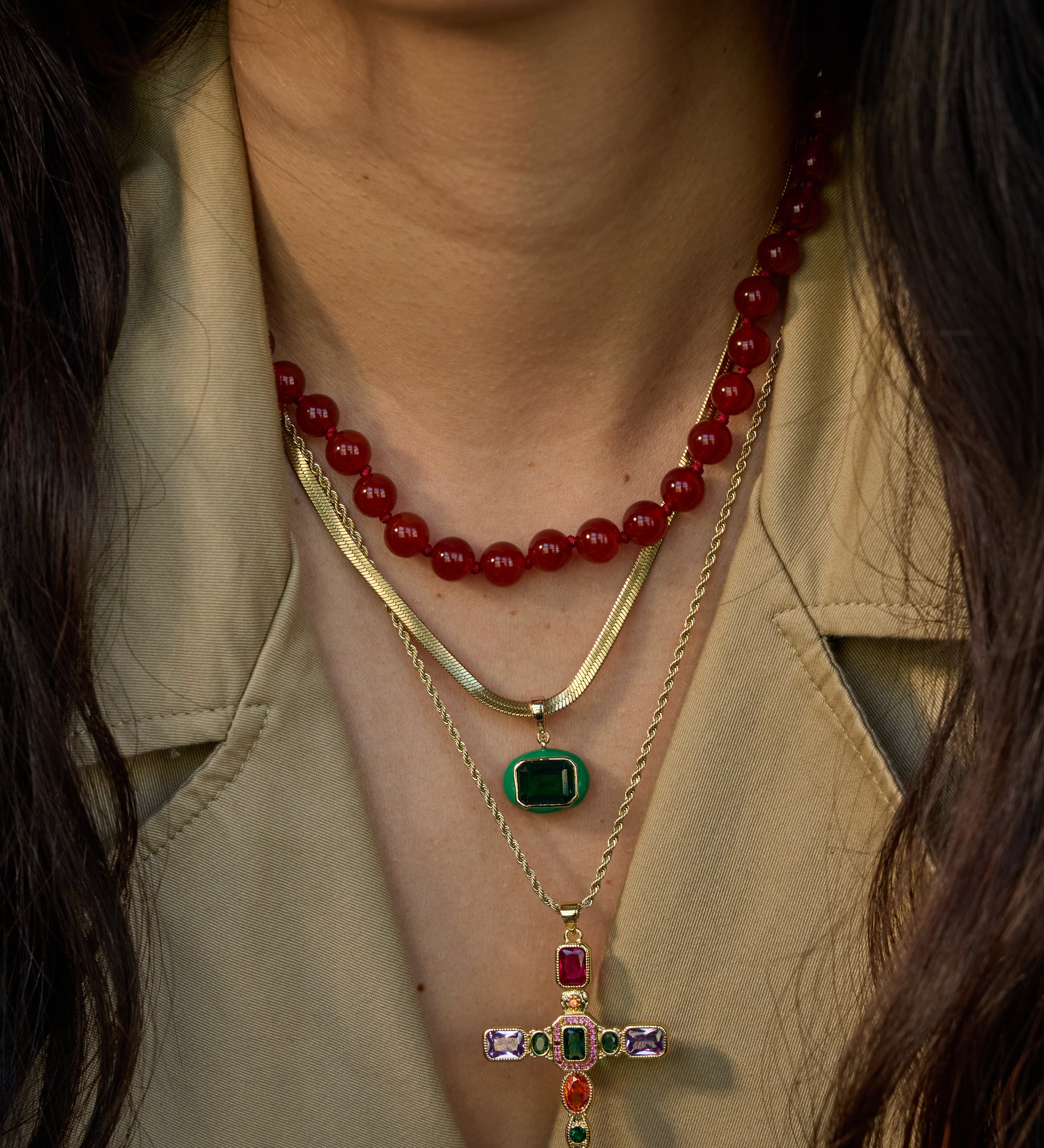 The Dallas statement cross necklace, the boldest piece in the Fall collection