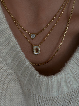 PAVÉ BUBBLE INITIAL NECKLACE