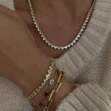 QUEEN OF HEARTS BEZEL TENNIS NECKLACE