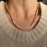 QUEEN OF HEARTS BEZEL TENNIS NECKLACE