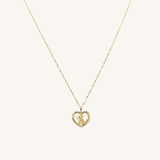 14K CORAZON INITIAL NECKLACE