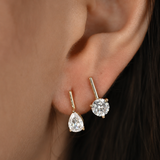 ROUND DIAMOND BAR EARRINGS