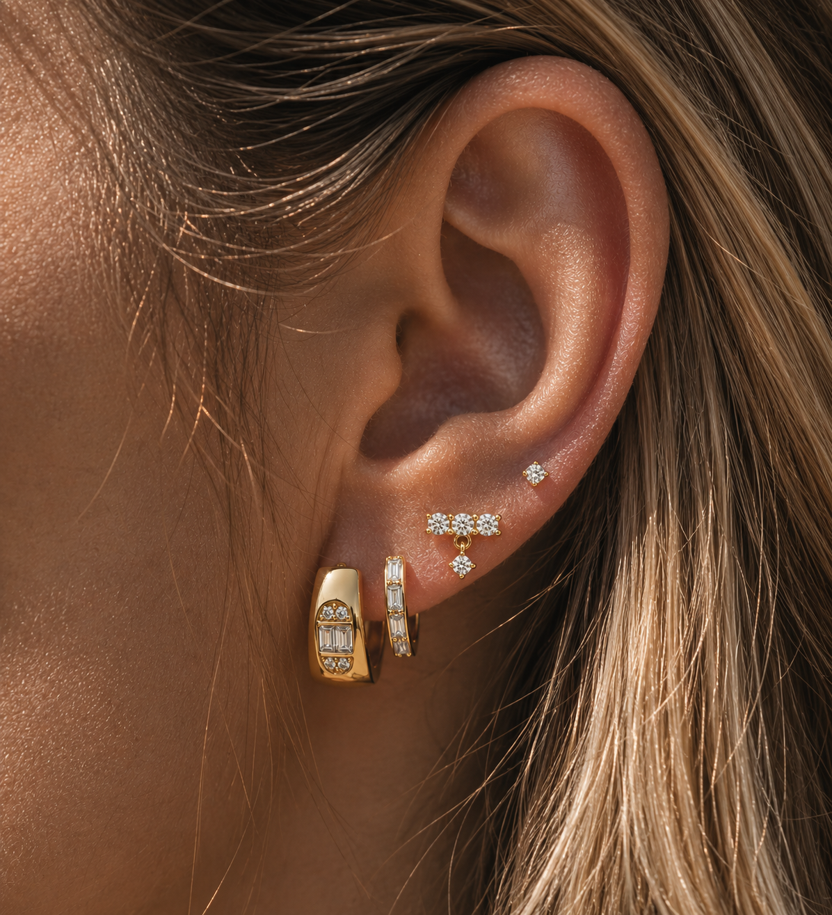 BAGUETTE DROP EARRINGS