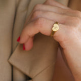 INITIAL HEART SIGNET RING
