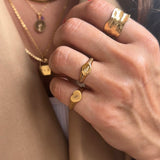 INITIAL HEART SIGNET RING