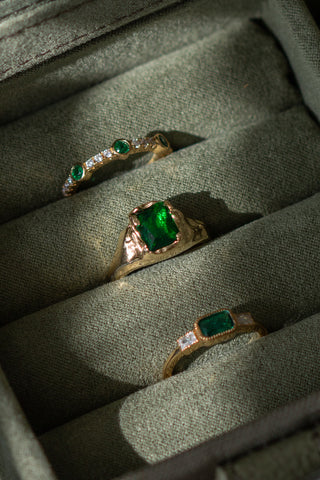 EMERALD DROP RING