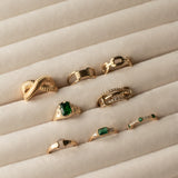 EAST WEST EMERALD RING