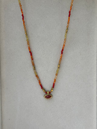 SUNSET GEMSTONE EYE NECKLACE