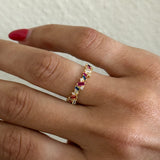 RAINBOW CLUSTER RING (SIZE 5.5)