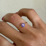 PURPLE CIRCLE ENAMEL EYE RING (SIZE 6)