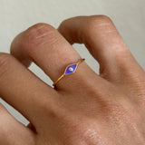 PURPLE ENAMEL EYE RING (SIZE 6)