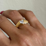 RIBBED HEART RING (SIZE 7)