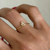 TRIPLE BEZEL STONE RING (SIZE 7)