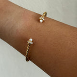 PEARL ROPE CUFF BRACELET (SIZE 8")