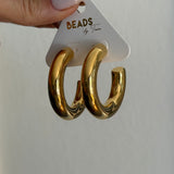 GOLD TUBE EARRINGS