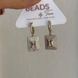 PAVÉ RECTANGLE EARRINGS