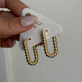 OVAL RIBBED EARRINGS