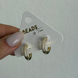 HALF PAVÈ HOOP EARRING