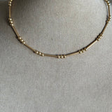 GOLD BEADED NECKLACE (14" + 2" EXT)