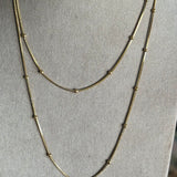 LAYERED BOX CHAIN NECKLACE (15" + 2" EXT)