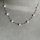 PEARL STATION NECKLACE (15" + 2" EXT)
