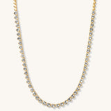 QUEEN OF HEARTS BEZEL TENNIS NECKLACE