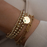 BIRTHSTONE INITIAL BRACELET