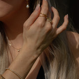 BEZEL PEARL TENNIS BRACELET