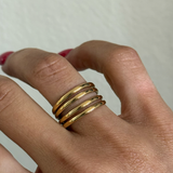 QUAD STACK CONNECTED RING (ADJUSTABLE)