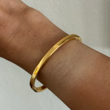 SQUARE EDGE GOLD BANGLE