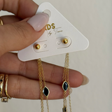 ONYX ENAMEL CHAIN EARRING