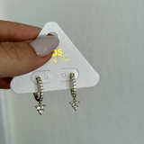 LOTUS DROP CZ EARRINGS