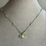 TURQUOISE EYE CORD NECKLACE (18")