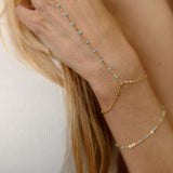 TURQUOISE CAVIAR HAND CHAIN BRACELET
