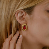 VINTAGE RUBY EARRINGS