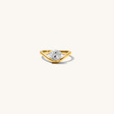 SOLITAIRE WAVE PINKY RING