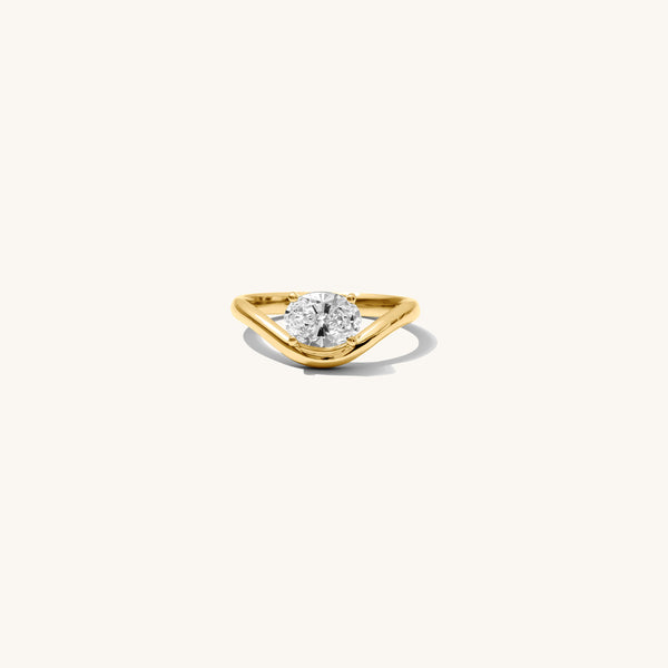 SOLITAIRE WAVE PINKY RING