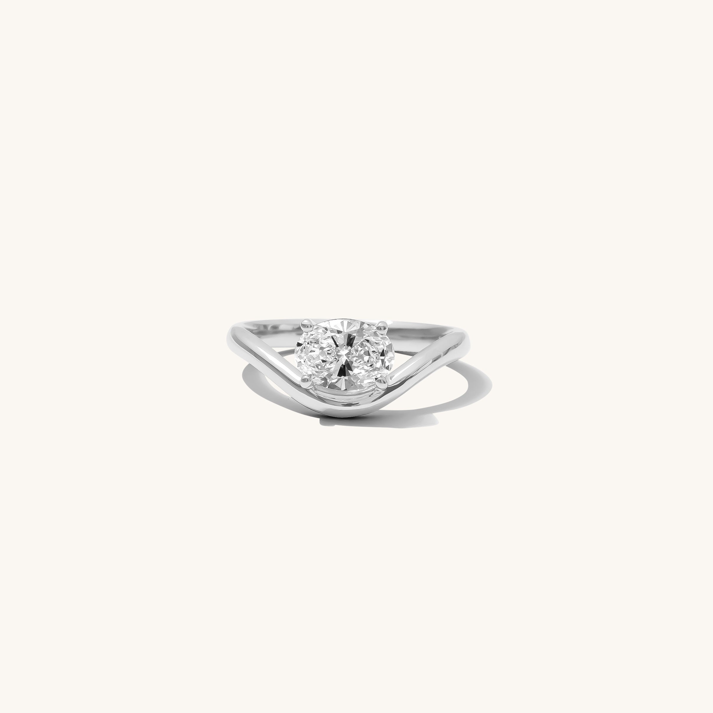 SOLITAIRE WAVE PINKY RING