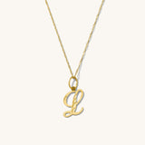 14K CURSIVE INITIAL NECKLACE