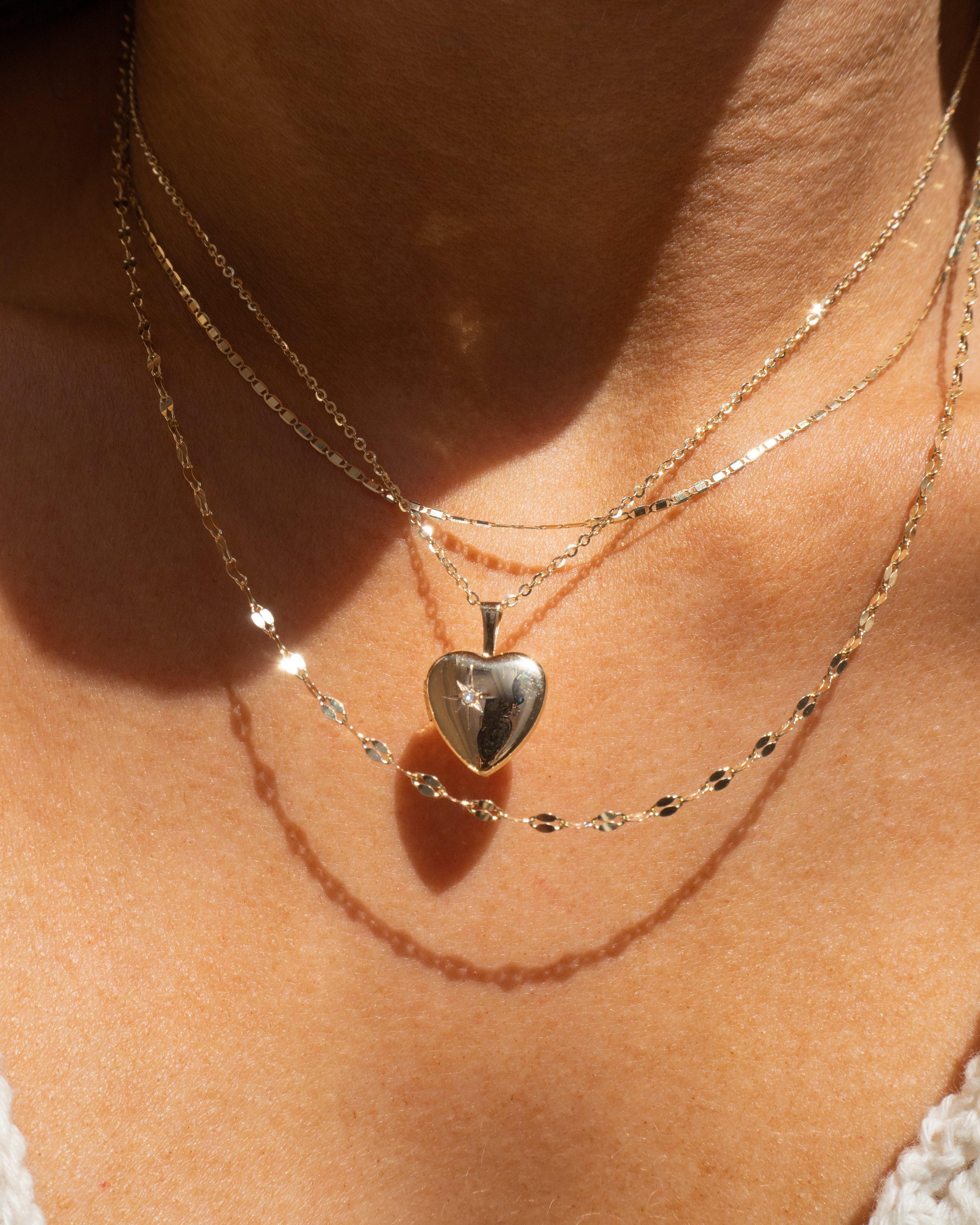 14K LOVE LOCKET NECKLACE
